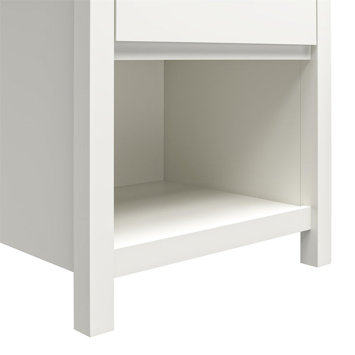 Kids’ Nightstand with Gold Pull -  White