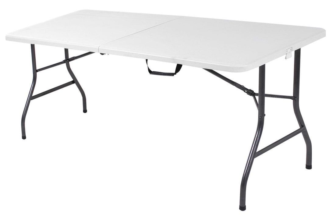 Portable Banquet Table with Handle -  White Speckley Pewter 