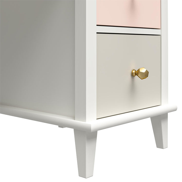 Spacious kids' desk with knob customization -  Peach