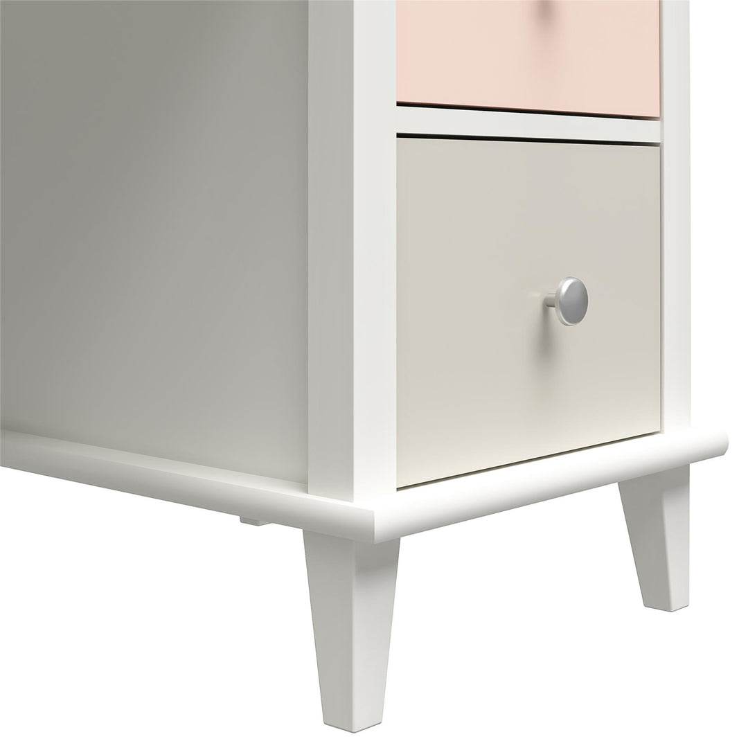 Attractive kids’ desk with multiple knob sets -  Peach