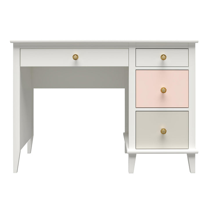 Monarch Hill Poppy Kids Desk with 2 Sets of Knobs - Peach
