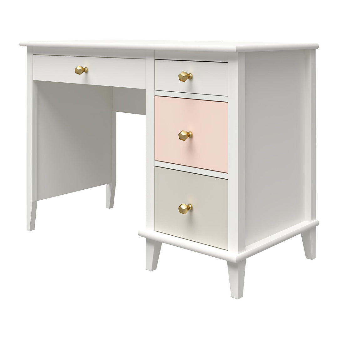 Monarch Hill Poppy Kids Desk with 2 Sets of Knobs - Peach