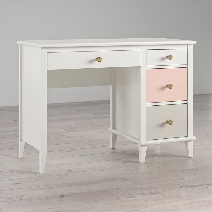 Monarch Hill Poppy Kids Desk with 2 Sets of Knobs - Peach