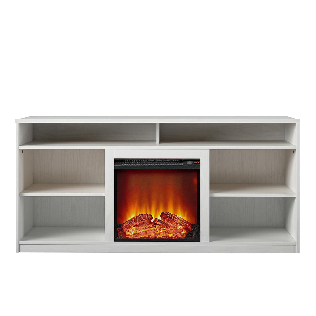 65 inch tv stand with fireplace - White