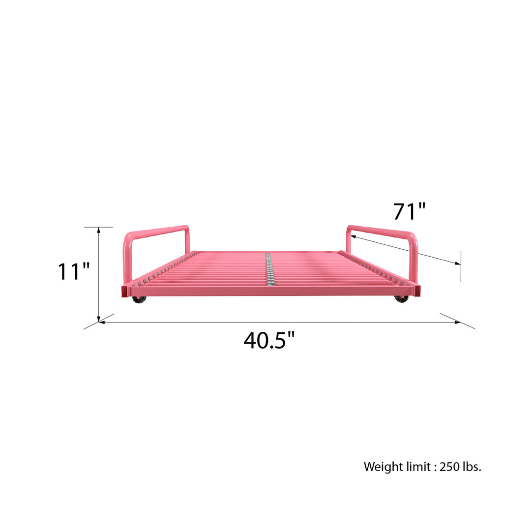 metal twin daybed with trundle - Pink - Twin Size