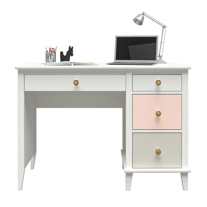 Monarch Hill Poppy Kids Desk with 2 Sets of Knobs - Peach