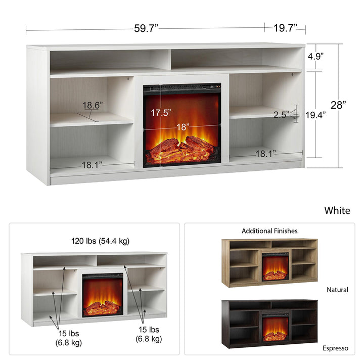 Space-Saving TV Stand for 65 Inch TVs - Natural