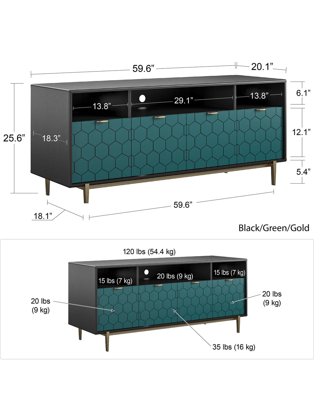 TV stands suitable for large TVs -  Black