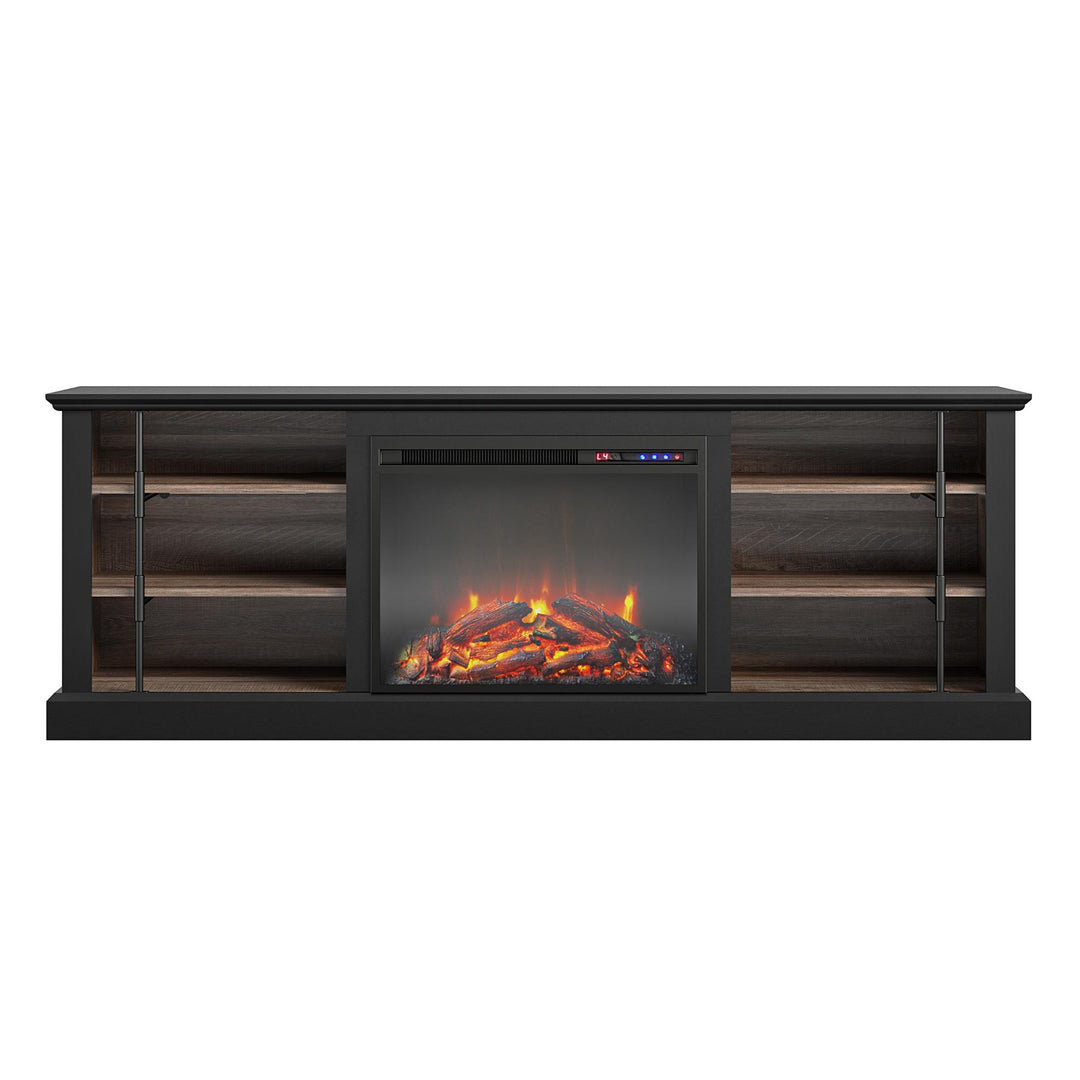 Hoffman Fireplace TV Stand for TVs up to 70 Inch with 23 Inch Fireplace Insert  -  Black