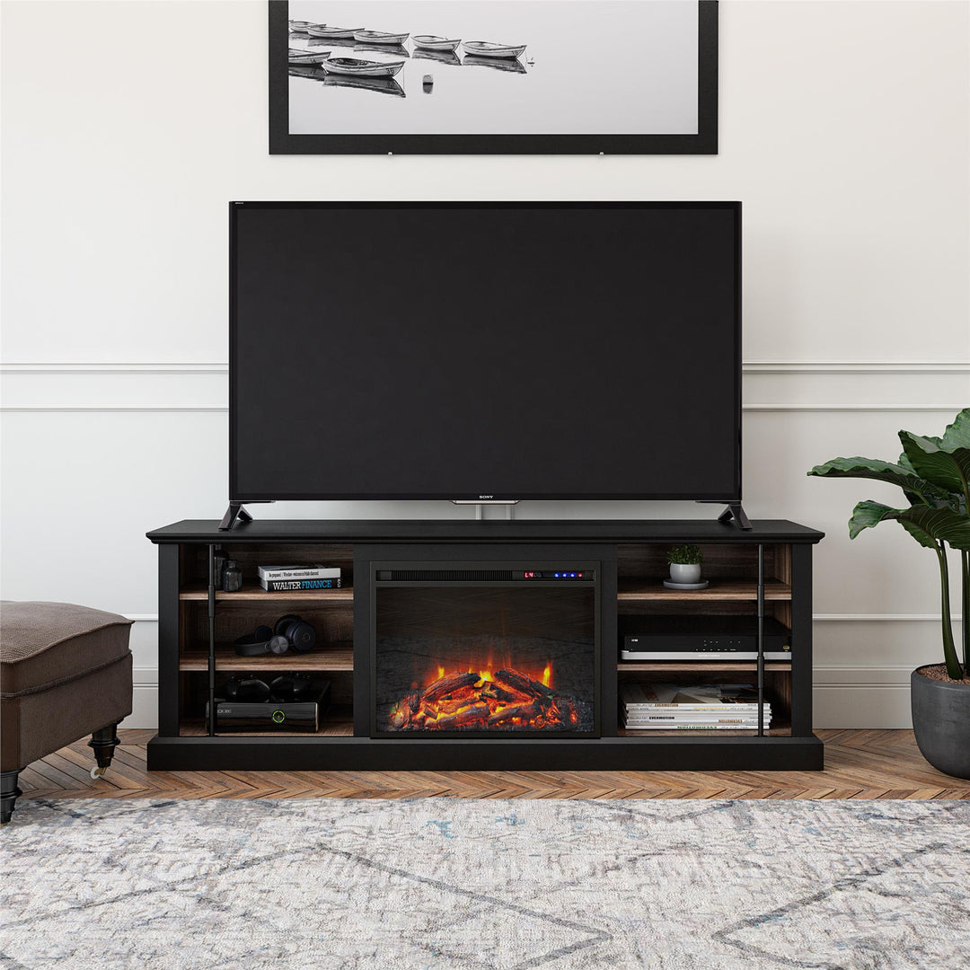 Hoffman 70 inch fireplace TV stand -  Black