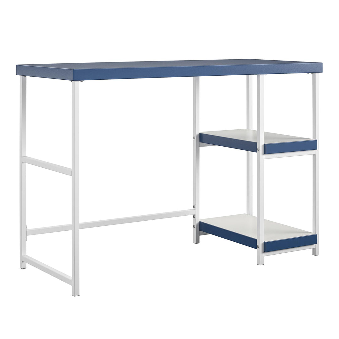 Desk with built-in shelves - Navy