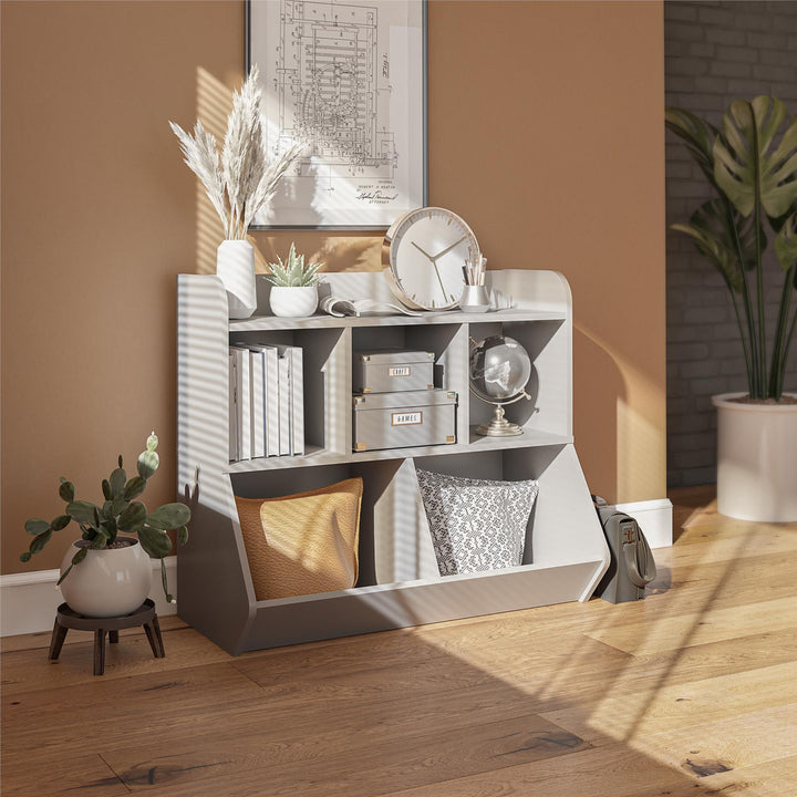 toy box with bookshelf - Dove Gray