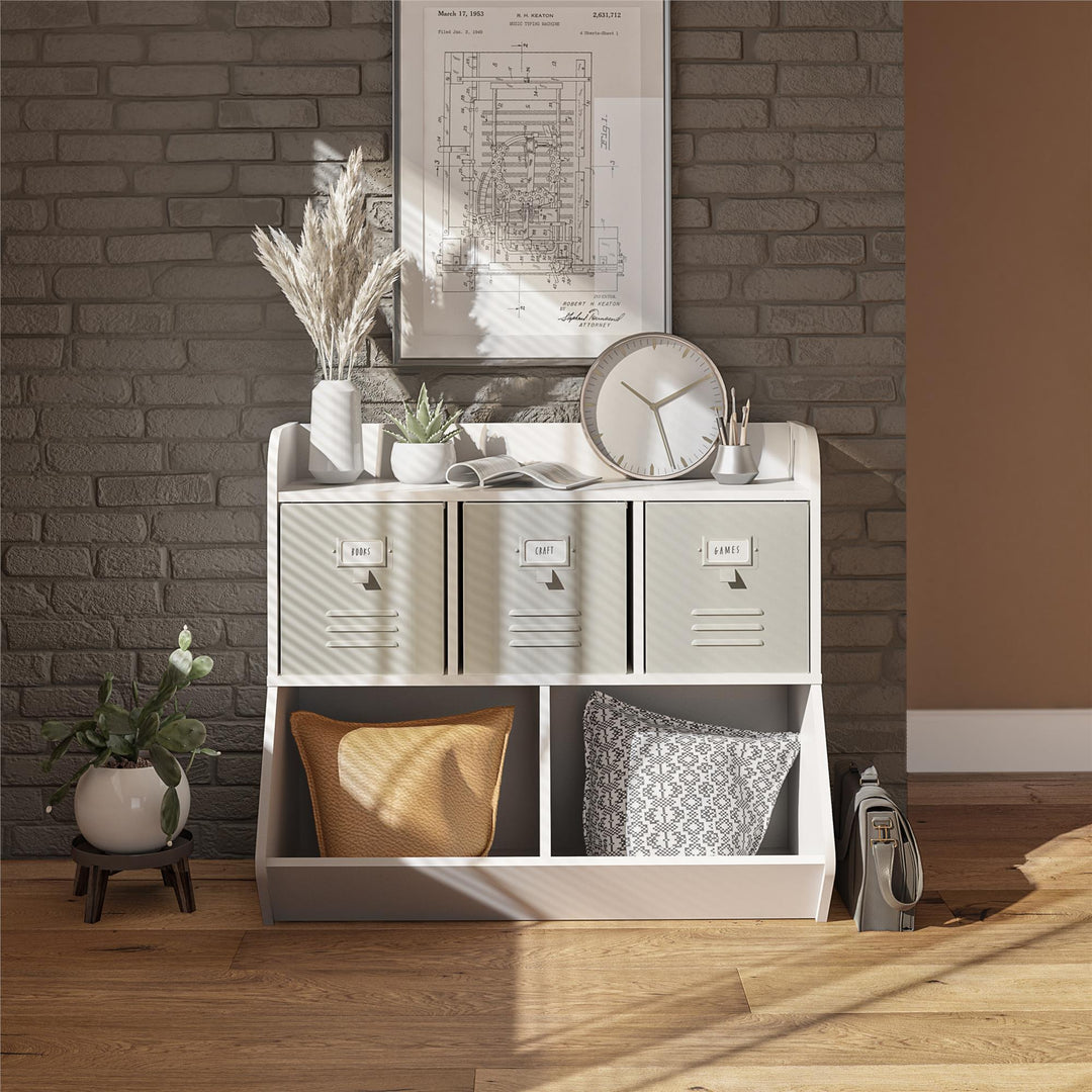 bookcase with toy box compartments - Dove Gray