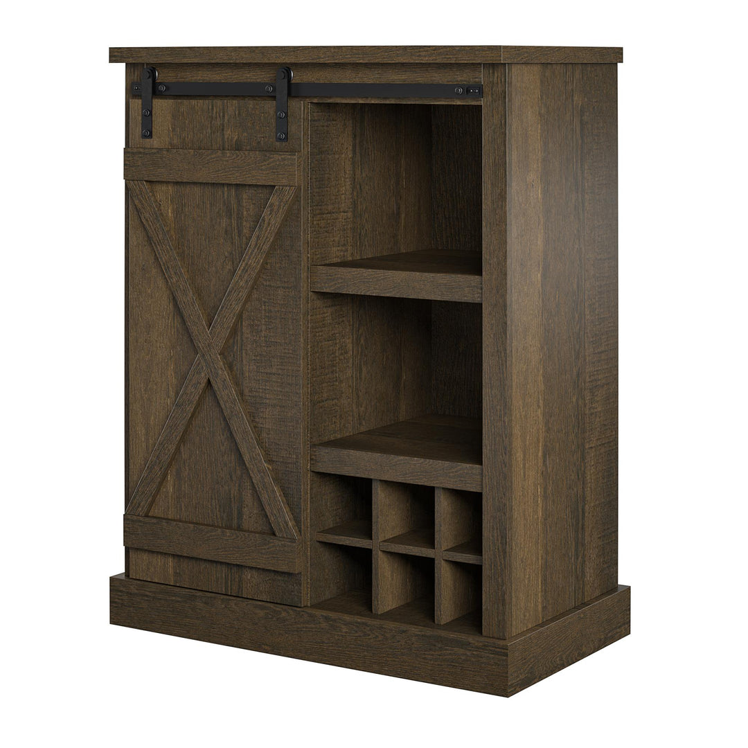 wine shelf cabinet - Brown Oak