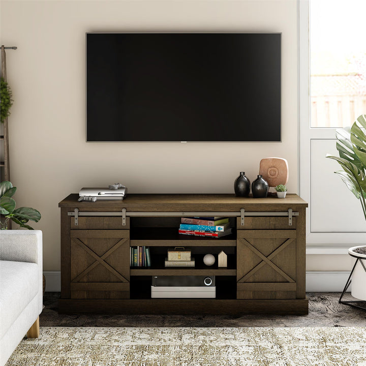 Rustic Knox County TV unit -  Brown Oak
