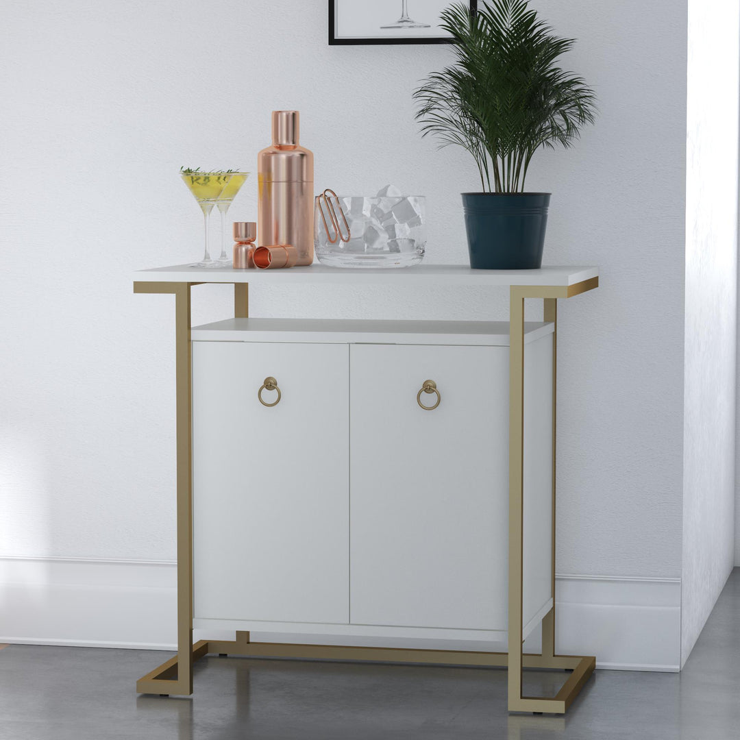 Camila stylish bar cabinet designs -  White