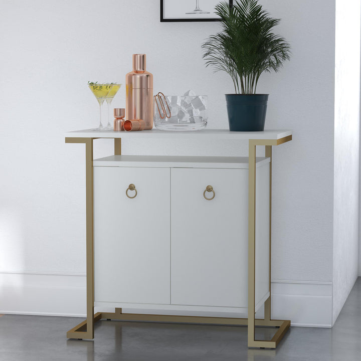 Camila stylish bar cabinet designs -  White