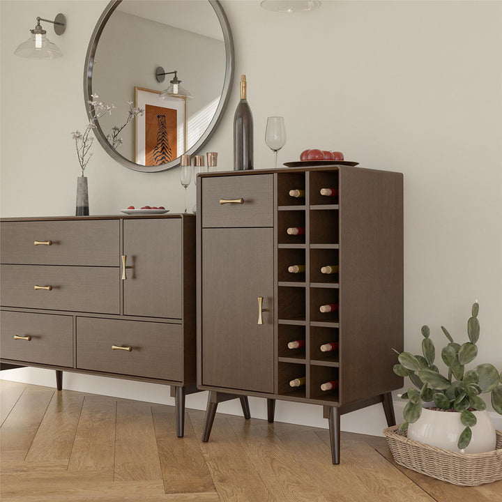 Modern bar storage Brittany style -  Florence Walnut