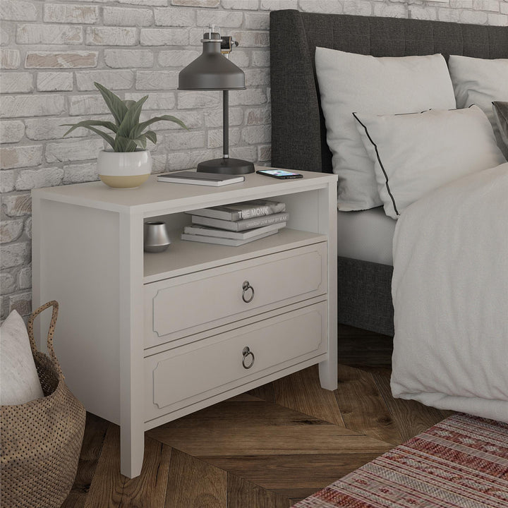 two drawer nightstand - White