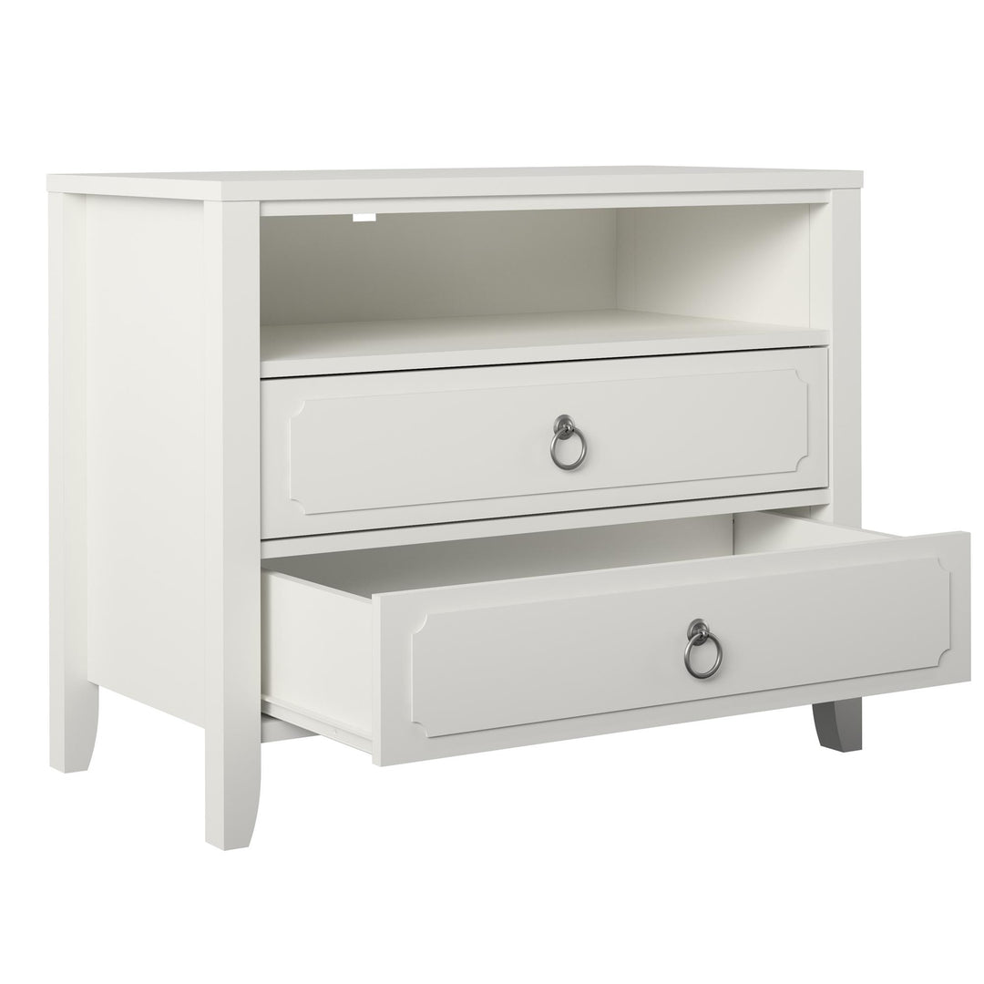 bedside table with drawers - White