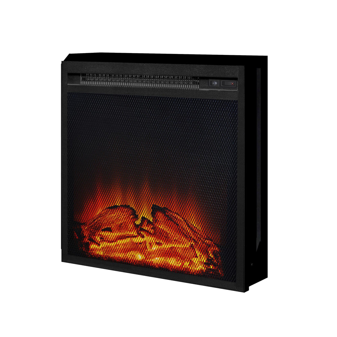 Realistic electric fireplace insert -  Black