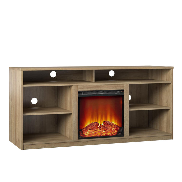 TV Stand with Adjustable Shelves - Natural
