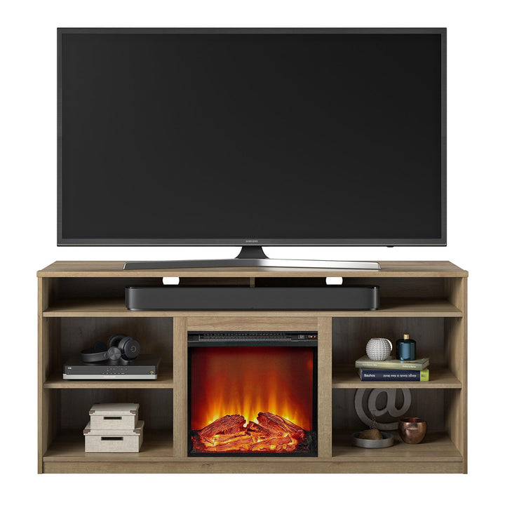 TV Stand with Open Shelving Design - Natural