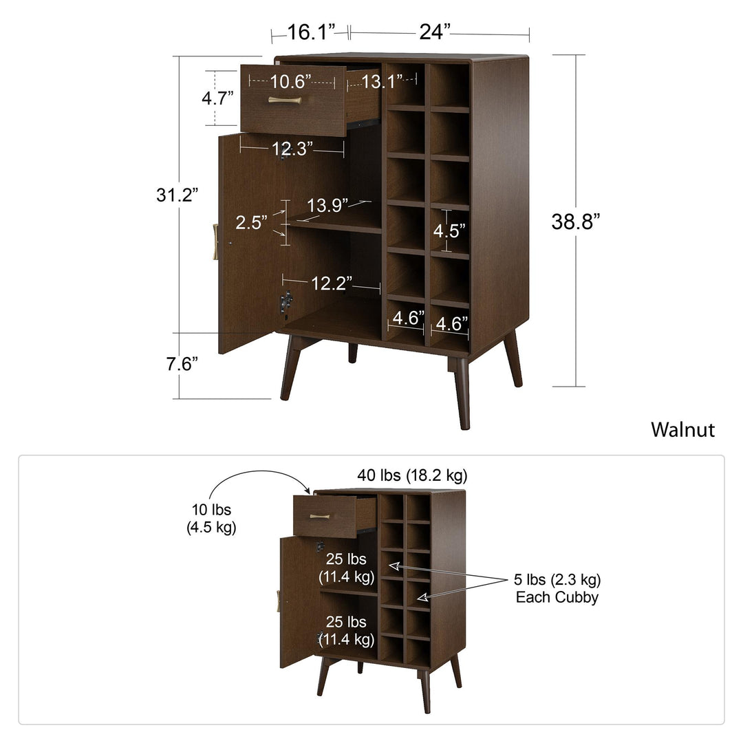 Home entertainment Brittany bar cabinet -  Florence Walnut