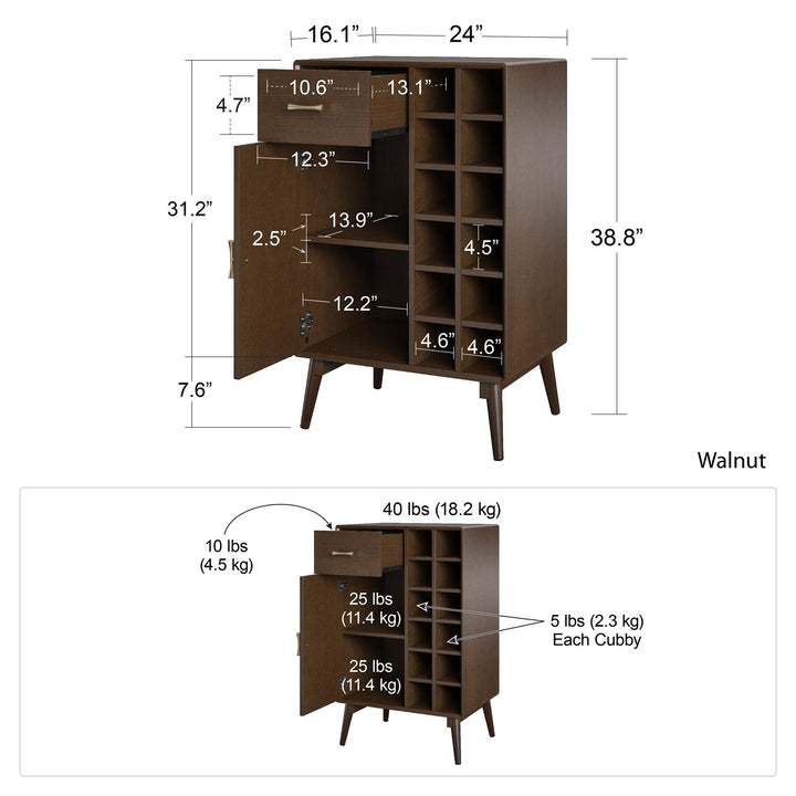 Home entertainment Brittany bar cabinet -  Florence Walnut