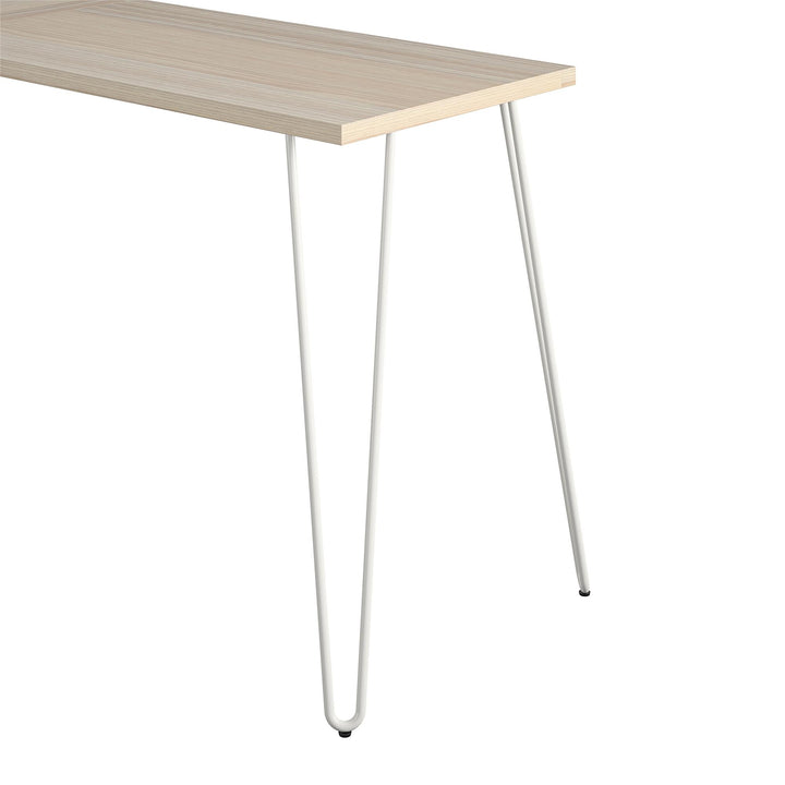 Modern Retro Computer Desk with Metal Legs -  Natural/White