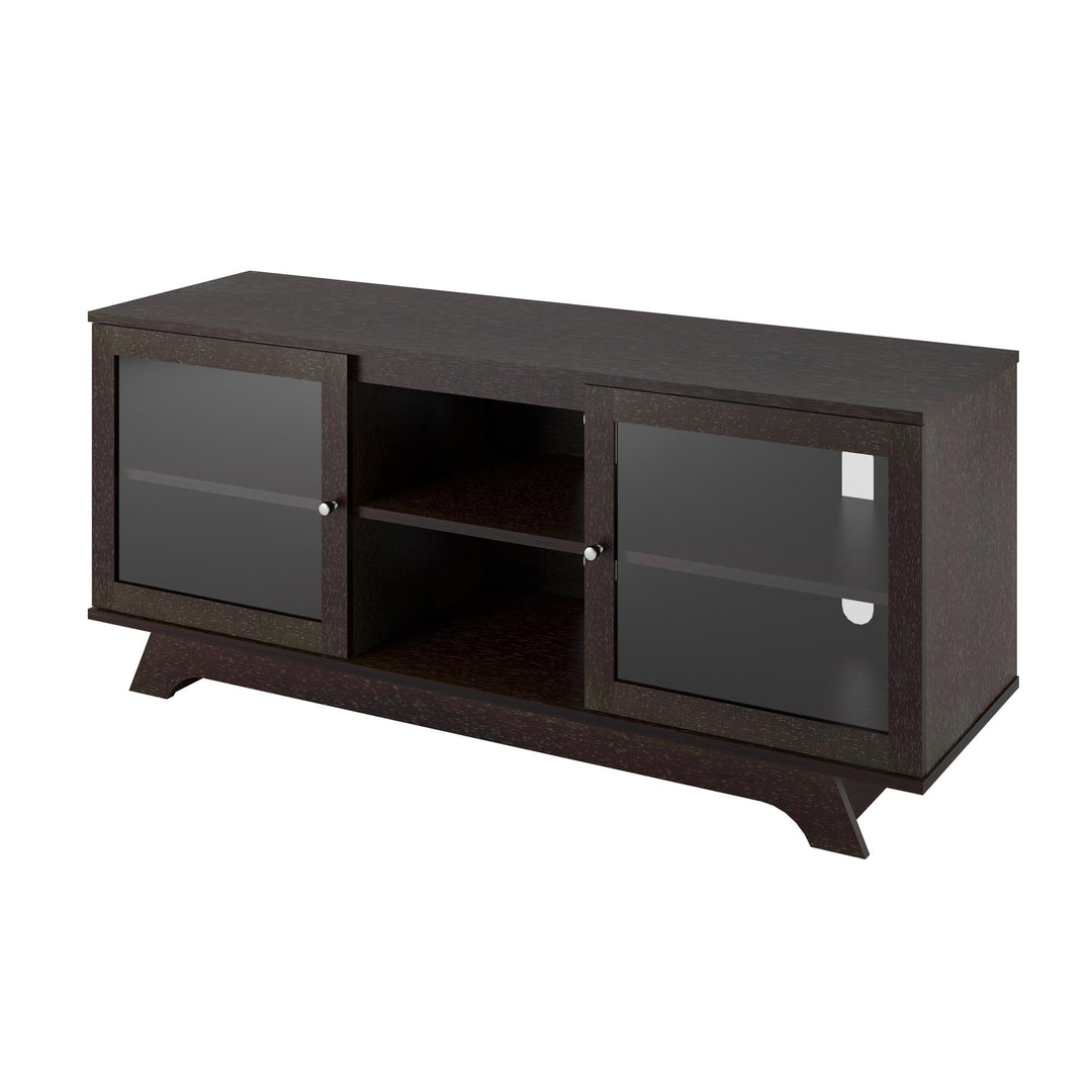 Englewood TV Stand for TVs up to 55 Inch with Glass Doors  -  Espresso