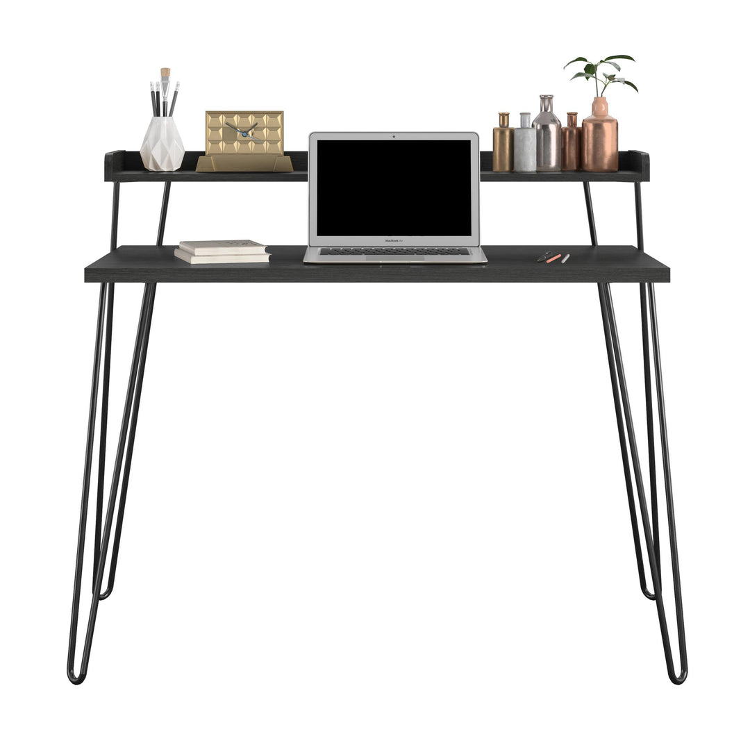 Computer Desk with Riser for Home Office -  Black Oak