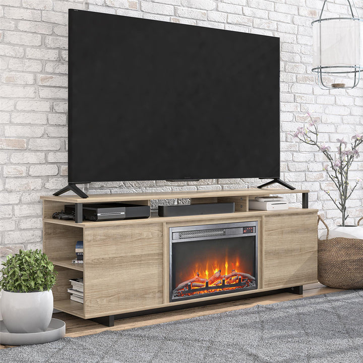 Mesh front fireplace design -  Black