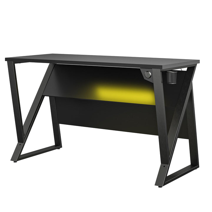 Genesis Gaming Desk with LED Lighting -  Black