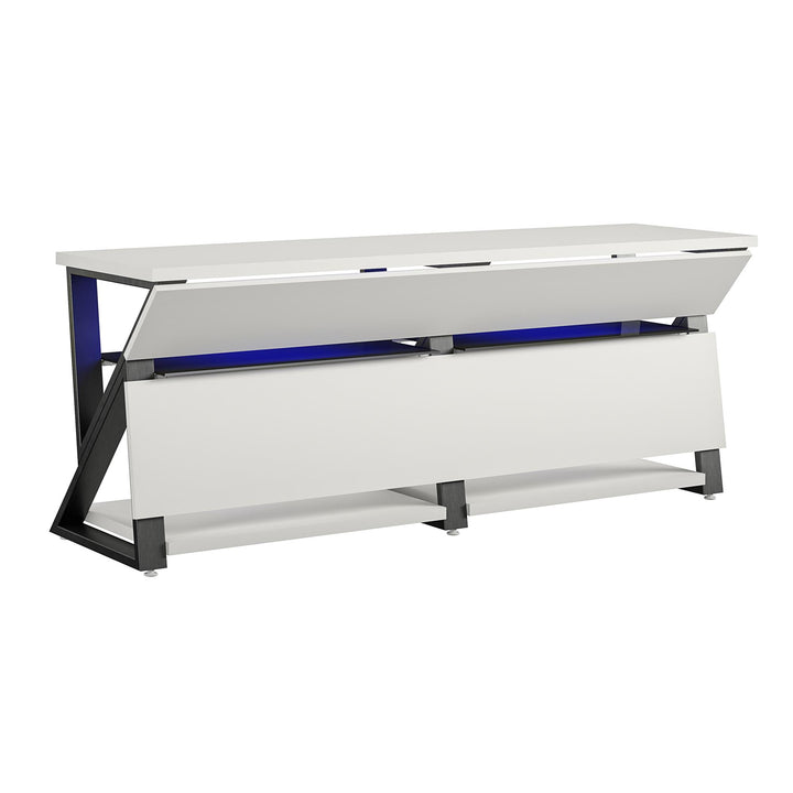 Genesis Gaming TV Stand for TVs up to 70 Inch with LED Lights - White