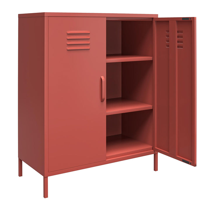 2 door locking storage cabinet - Terracotta