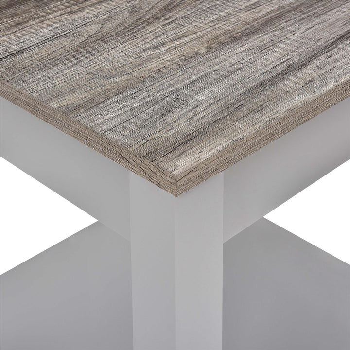 Coffee Table with Bottom Storage Shelf -  Gray