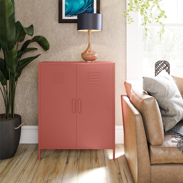 metal storage cabinet with doors - Terracotta