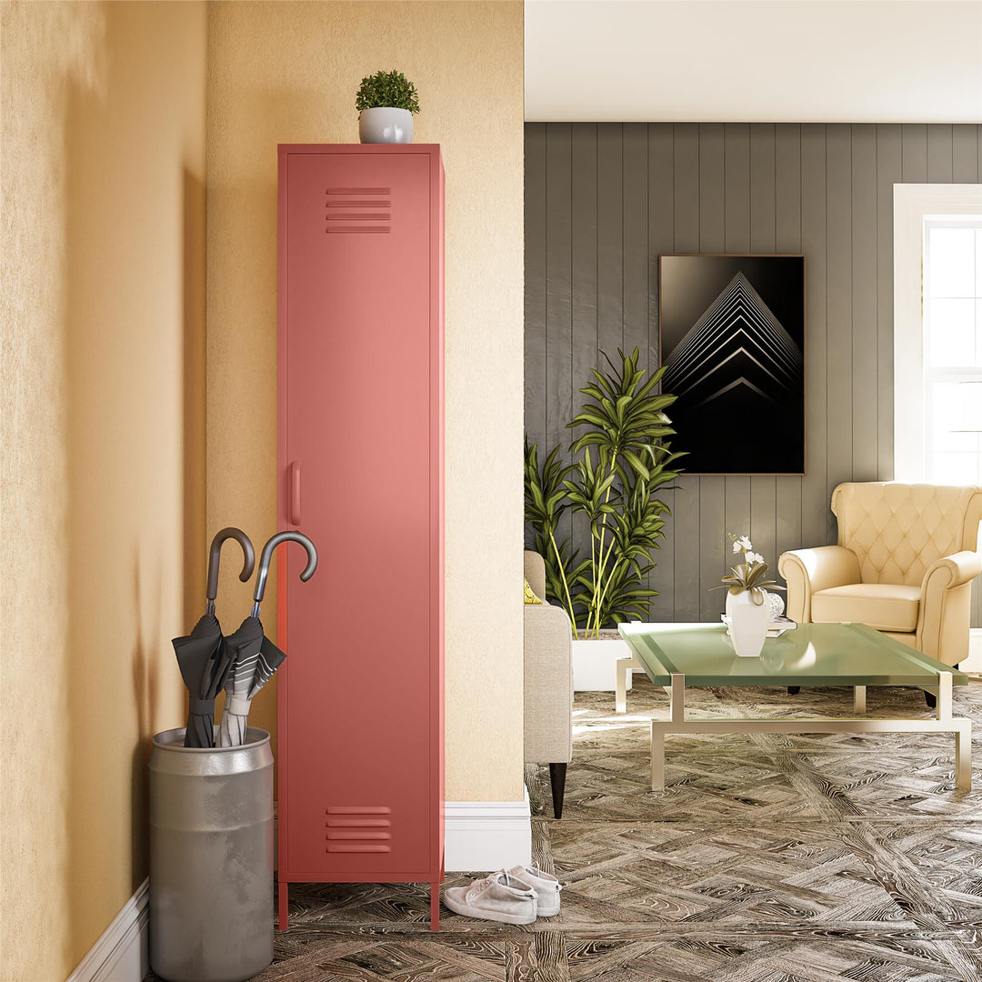 Single door metal storage cabinet - Terracotta
