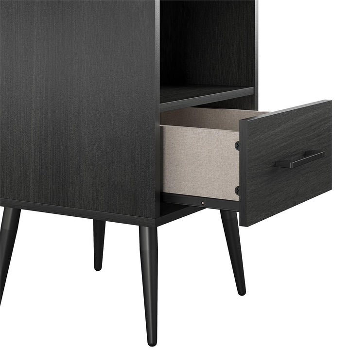 Side table with integrated storage space - Black Oak