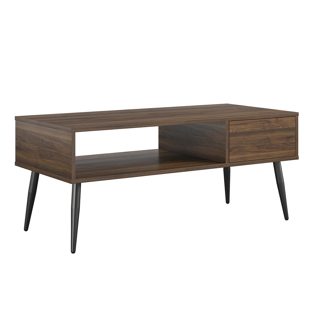 Stylish and practical table with storage - Florence Walnut