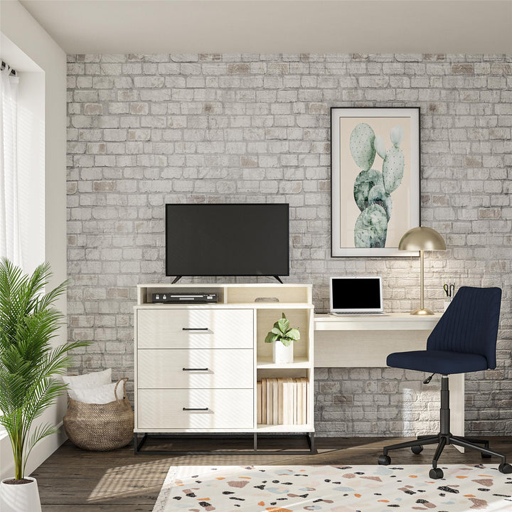 Desk and Dresser Combo -  Ivory Oak