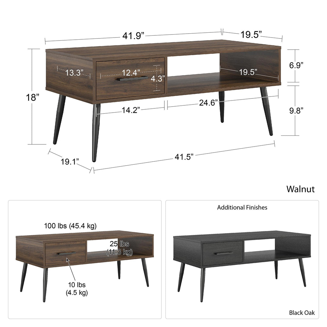 Practical and stylish table for living room decor - Florence Walnut