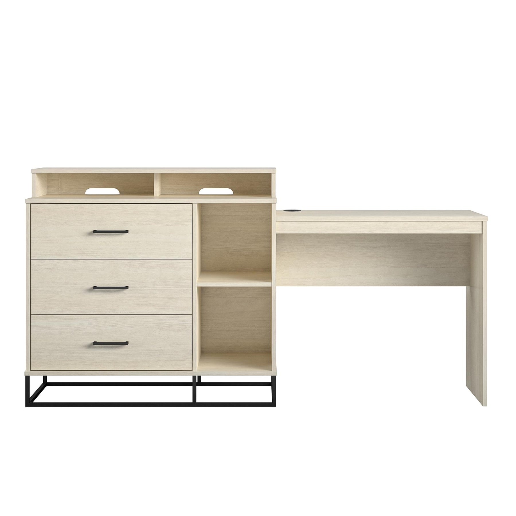 Kelly 3 in 1 Media Dresser Desk Combo Contemporary Design RealRooms