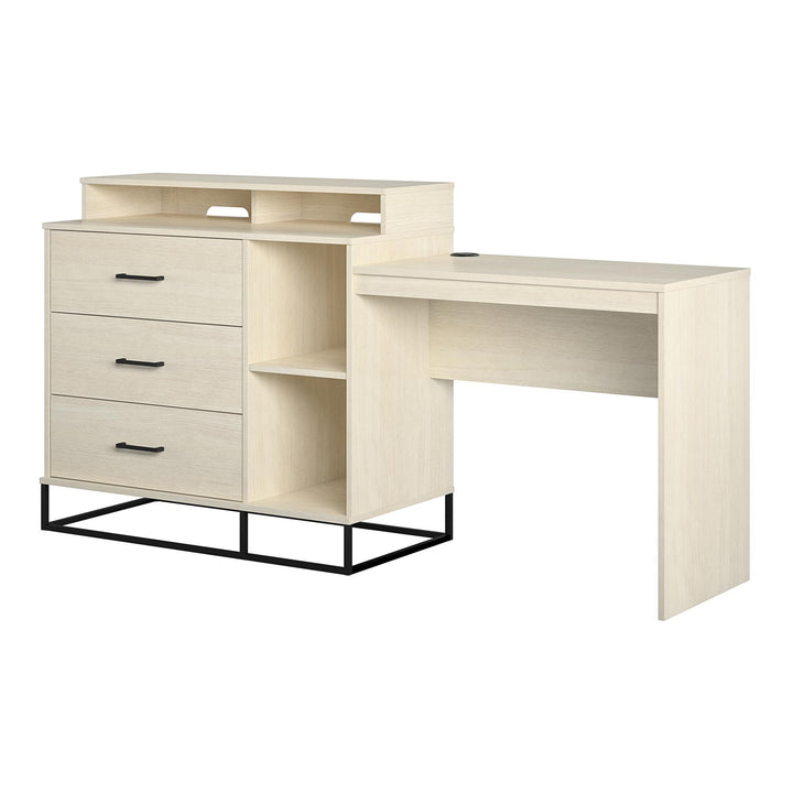 Kelly Design Media Dresser Desk -  Ivory Oak