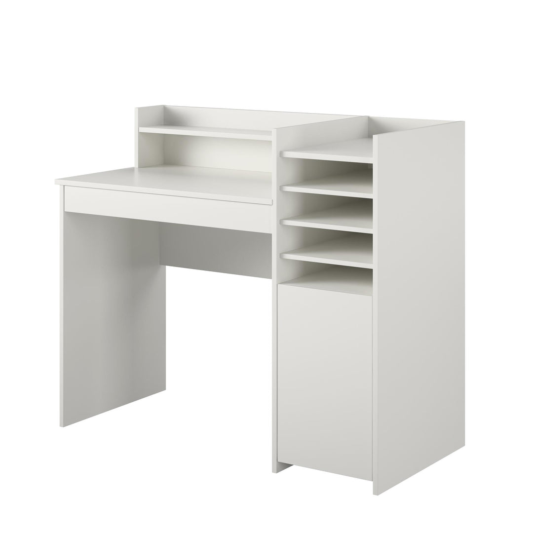 Crafting desk with open storage -  White