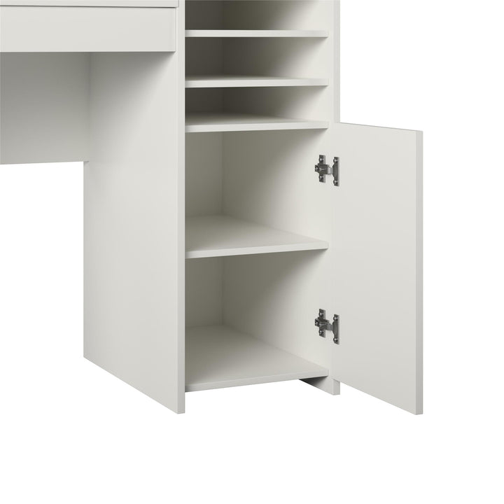 Desk with multiple storage options -  White