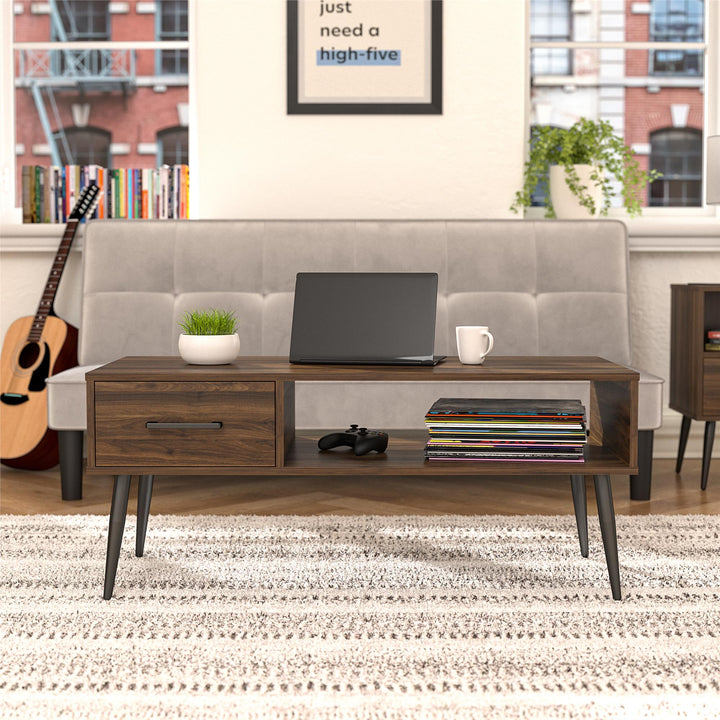 Stylish centerpiece with organizational features - Florence Walnut