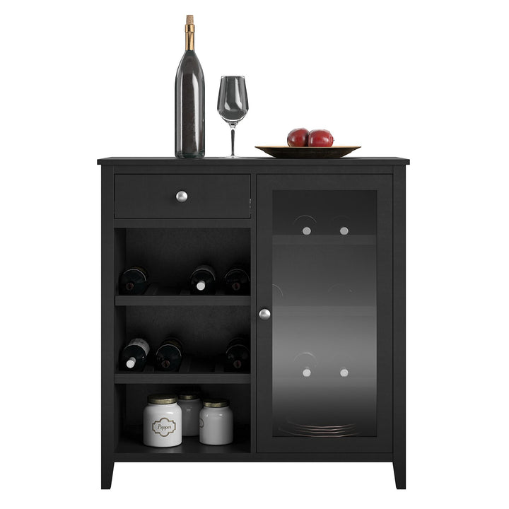 Home bar cabinet with organized shelves Tuxedo -  Black