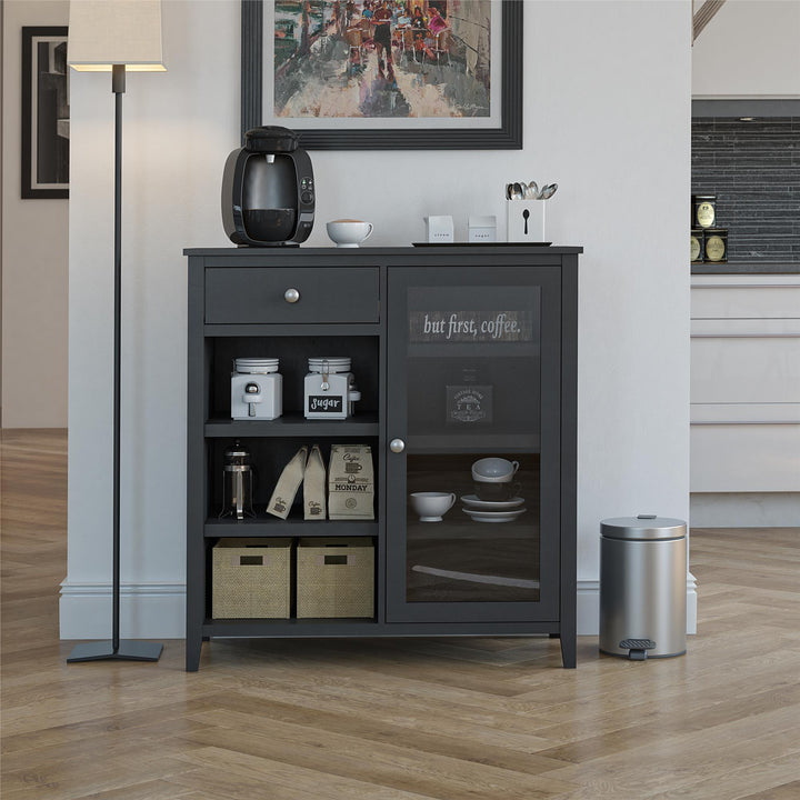 Tuxedo furniture bar with drawer storage -  Black